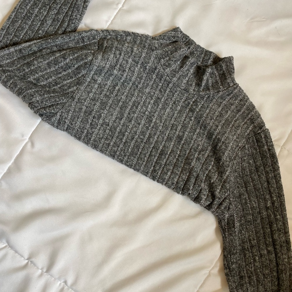 Bozzolo, grey long sleeve fitted shirt, size small